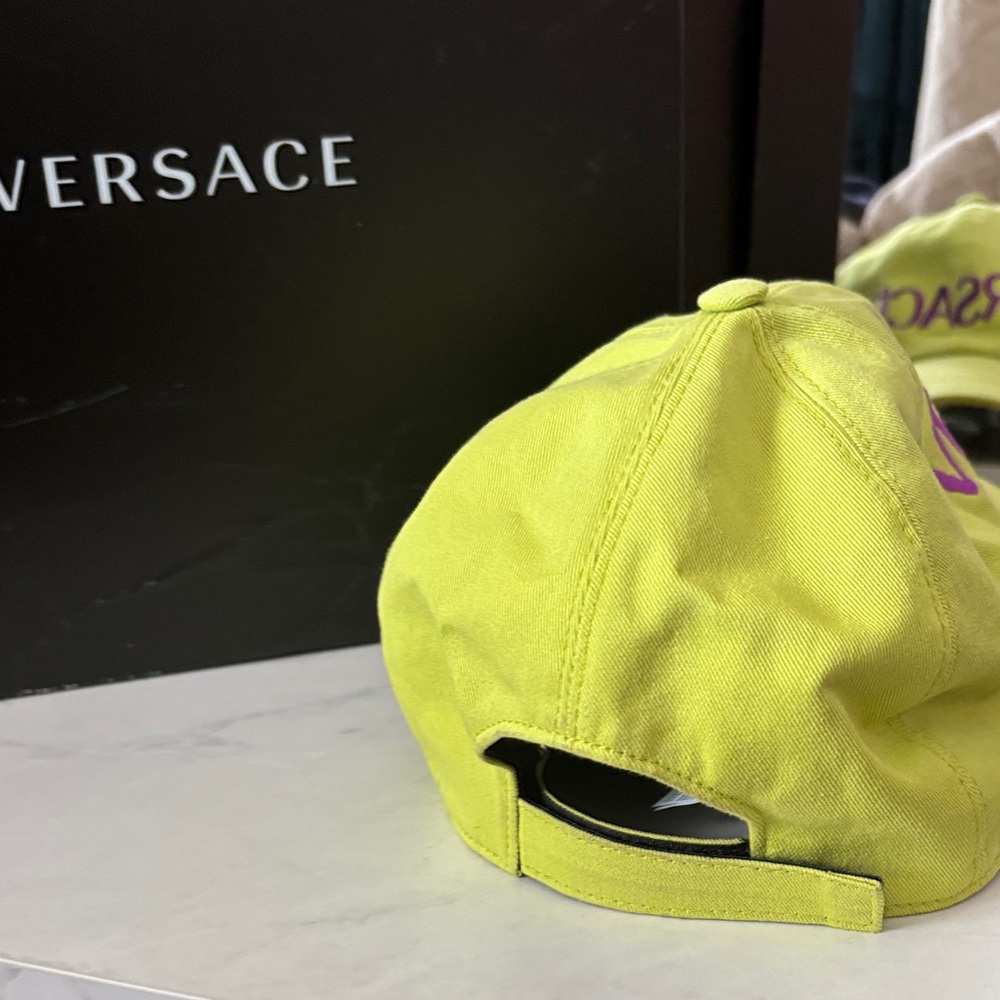 Versace Neon Green Cap with Purple Embroidery - Picture 5 of 5